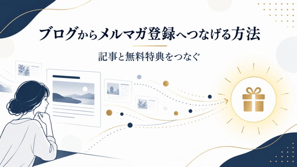 記事と無料特典をつなぐのアイキャッチ