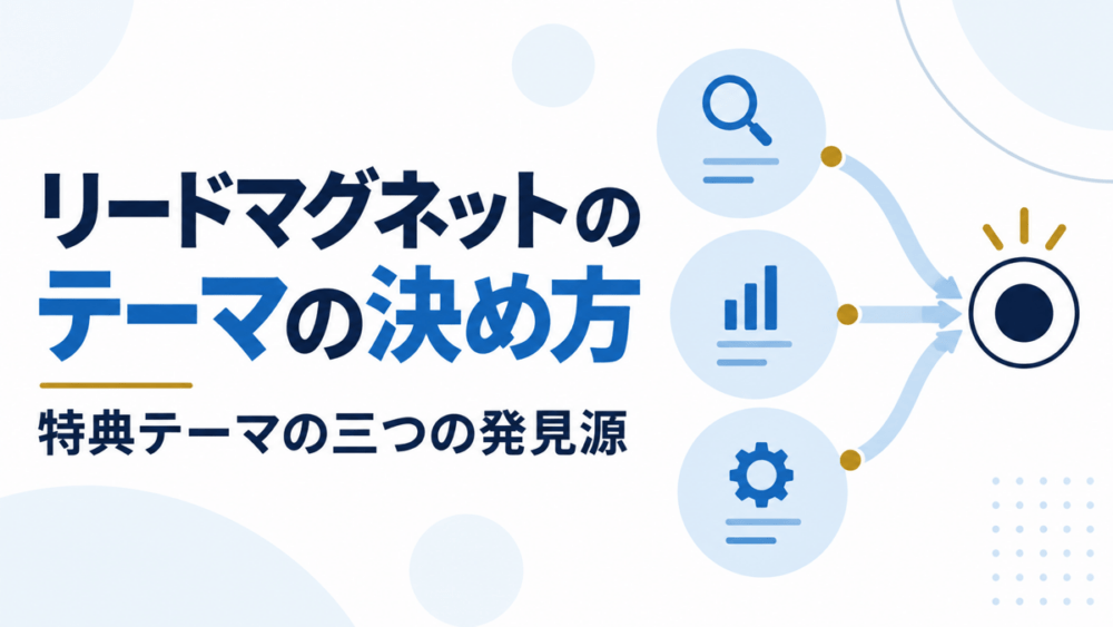 リードマグネットのテーマの決め方｜特典テーマの三つの発見源のアイキャッチ